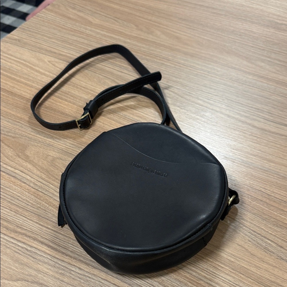 Black leather crossbody bag
